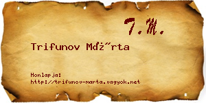 Trifunov Márta névjegykártya